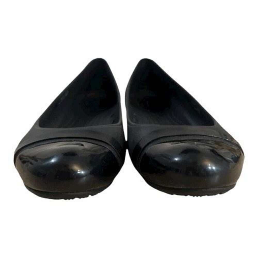 Crocs Gianna Alice Ballet Flat Shoes Black Size 9 Casual Comfort Cap Toe Slip On - Picture 3 of 11